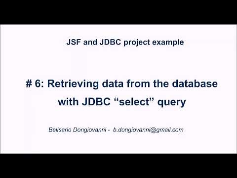 JSF and JDBC eclipse project #6 - Retrieving data from database with JDBC