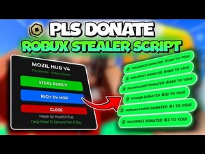 [BEST 🤑] Pls Donate Robux Stealer Script! 💸 | KEYLESS | STEAL ROBUX SCRIPT | HOP TO RICH SERVER