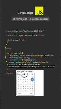 JavaScript Mini Project – Age Calculator