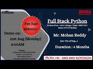 FULL STACK PYTHON Offline Training @ DURGASOFT