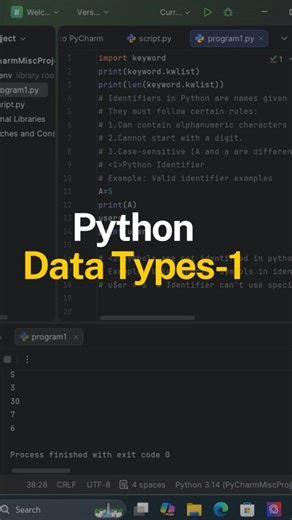 Sreekar Royal | Python Data Types – Part 1 | int & float 🔥 In this reel, I explained int and float with simple examples. Every Python beginner must... | Instagram
