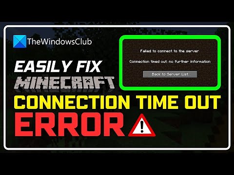 How to Fix CONNECTION TIMED OUT Error on Minecraft | Cant Connect to SERVER Fix [FIXED]