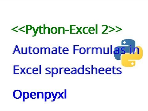Python Excel 2/5: automate calculations in Excel file and input formulas using openpyxl