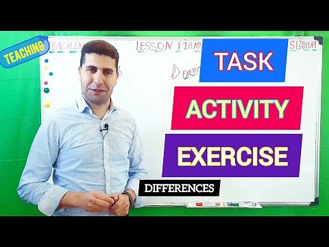 What is the diffirence between Task, Activity and Exercise ?