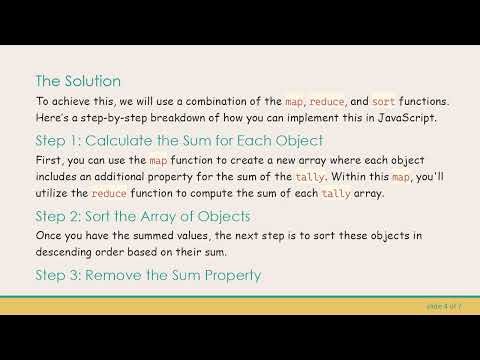 Sorting an Array of Objects in JavaScript Using Map and Reduce
