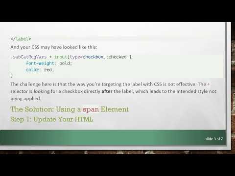 Change Label Text Color When Checkbox is Checked