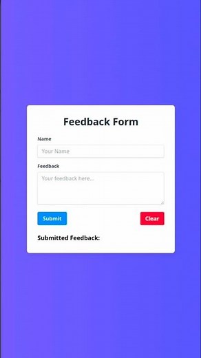 Build a Simple Feedback Form with JavaScript | HTML, CSS & Tailwind CSS | WebCraft & Devs #coding