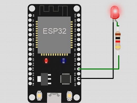 Blink an LED - ESP32 online Arduino Simulator - 2022