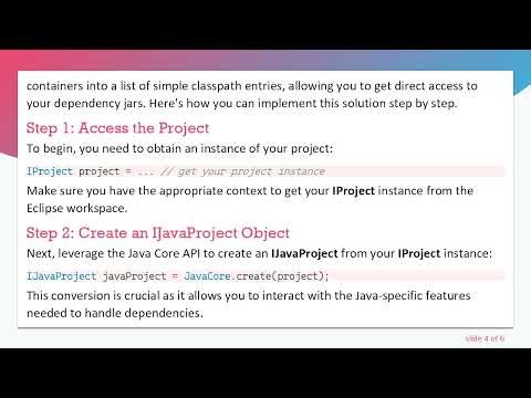 How to Iterate Through Maven Project's Dependency Jars Using Eclipse Resource API