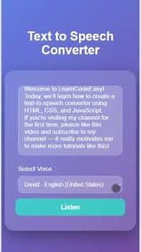Creating a Text-to-Speech App with JavaScript