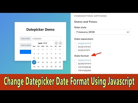 How to change datepicker date format using Javascript?
