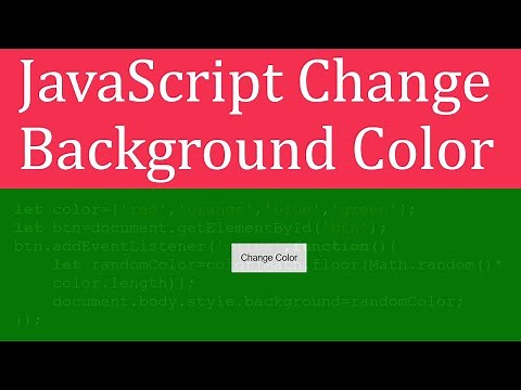 JavaScript Change Background Color On Click