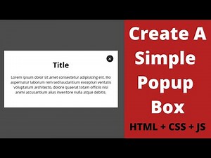 How to Create Simple Popup Box / Modal using HTML CSS & JavaScript