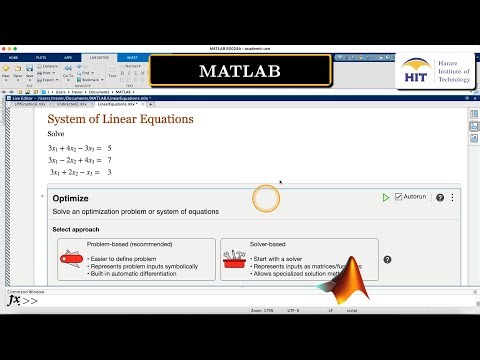 Matlab | Optimisation Toolbox | Linear Equations
