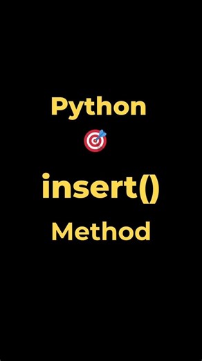 3. insert() method in List class | Python #coding #datascience