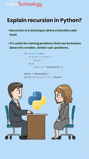 Recursion in Python | Python interview question | #python #interview #recursion