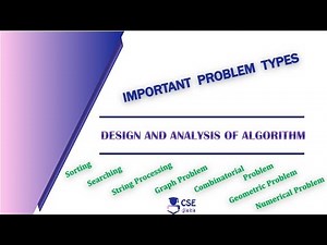 Important Problem Types | #Algorithm Analysis | Lec 9 | Design & Analysis of Algorithm