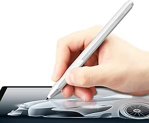 Pen for Surface - Stylus Pen for Microsoft Surface Pro 9/8/X/7/6/5/4/3/Surface 3/go/go 2/go 3/Book/Laptop/Studio - Palm Rejection Pencil for Windows, HP, ASUS - Silver