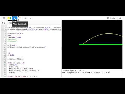 Projectile Motion Example with Python