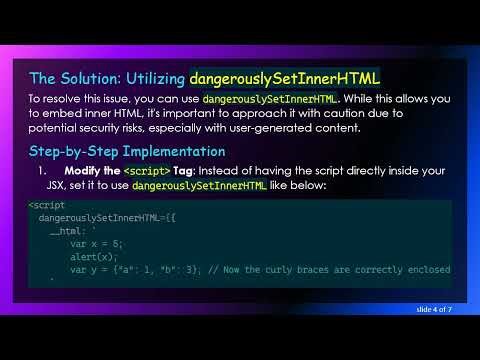 How to Use Curly Braces Inside script Tags in JSX with Mithril.js