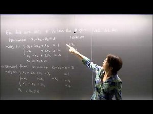 Linear Programming, Lecture 10. Artificial Variable; Redundancy