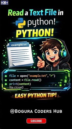 Read Text File in Python | Python File Handling | Python File Reading Made Easy! (Beginner Tip) |