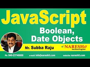 Boolean, Date Objects in JavaScript | JavaScript Tutorial | Mr. Subba Raju