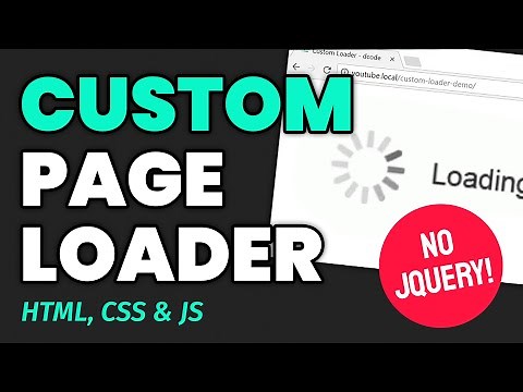 Create Your Own Page Pre-Loader (HTML, CSS & JS) (No-jQuery Needed) - Web Design Tutorial