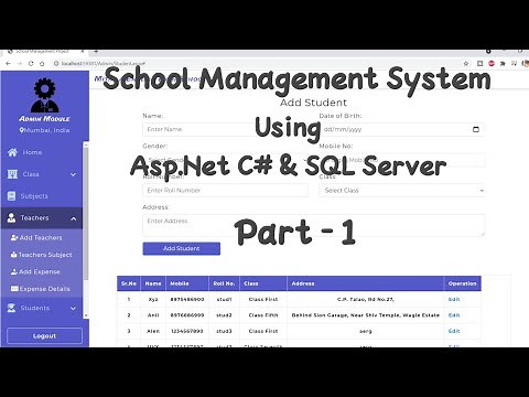School Management System Project Part 1 in Asp.Net C# & Sql Server | Tech Tips Unlimited