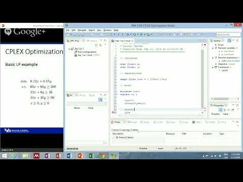 CPLEX Seminar - Getting started with CPLEX Studio (part 1)