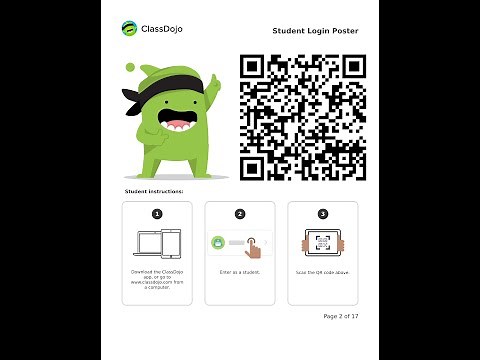 Class Dojo student login with QR Code