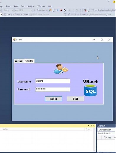 How to create login form with permissions in VB net and SQL Server with Source code #shorts