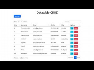 Datatable server side processing CRUD Operations , Bootstrap 5 , PHP MYSQL AJAX