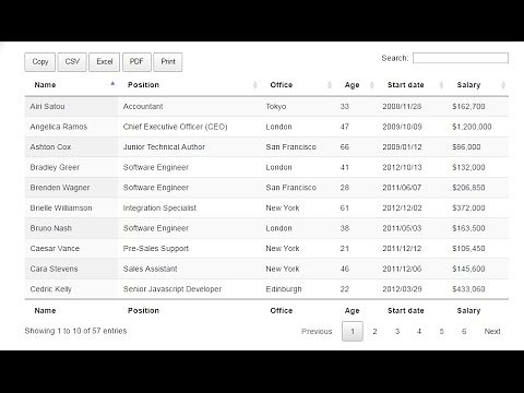 Jquery Datatable Tutorial | How to add Copy | Excel | PDF Button