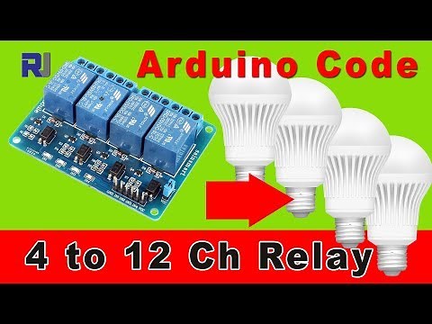 How to use 4 channel Relay to control AC load with Arduino code RJT71