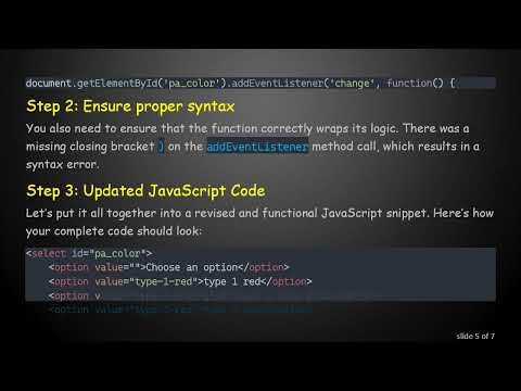 How to Change an Image on Option Select using JavaScript
