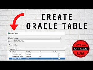 How to Create Oracle Table Using Oracle SQL Developer