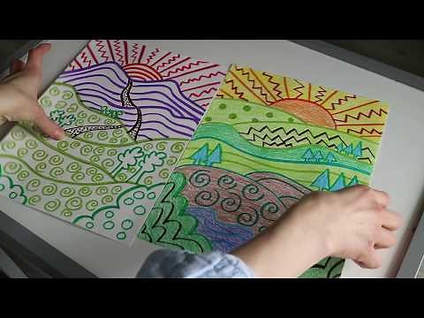 How to Draw a Simple, Fun Landscape - Elementary Art Lesson