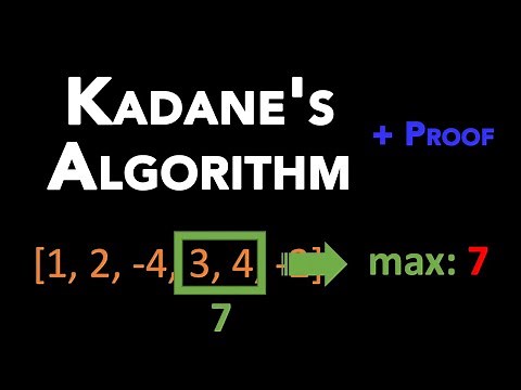 Kadane's Algorithm and Its Proof - Max/Min Sum Subarray Problem