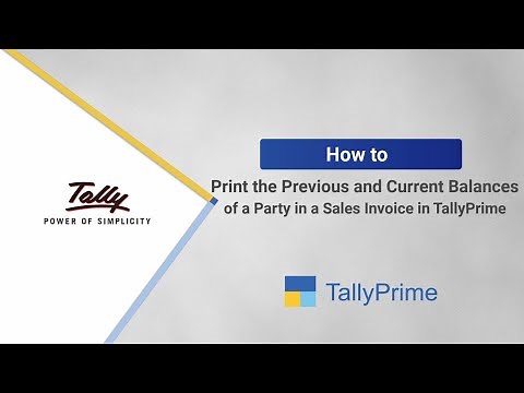 How to Print Party Balances in Sales Invoice in TallyPrime | TallyHelp