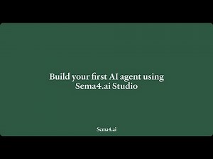 Build Conversational AI in Minutes | Sema4.ai Studio