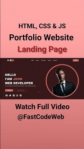 How to Create Personal Portfolio Website Using HTML & CSS | Fast Code