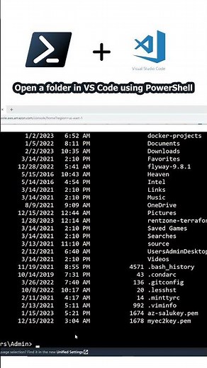 Open a folder in Visual Studio Code using PowerShell