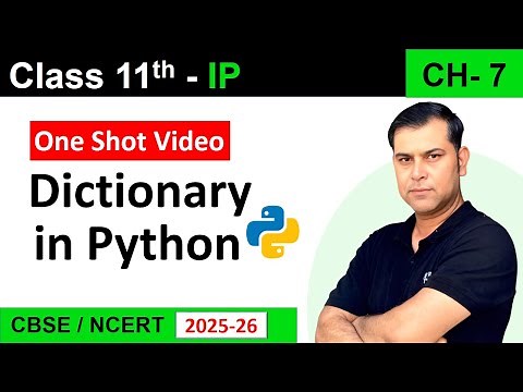 One Shot Video CH 07 Dictionary in Python Class 11 IP (065) | S4Suren