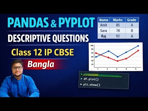 CBSE Class 12 IP | Pandas & Matplotlib Pyplot Descriptive Questions with Solutions | Bangla