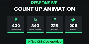 Responsive Number Counting Animation With JavaScript Project With Source Code