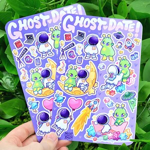 Ghost Date Astronaut and Alien Sticker Sheet! - Etsy