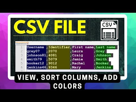 CSV File: View, Add Column Colors and Sort Data using Notepad++