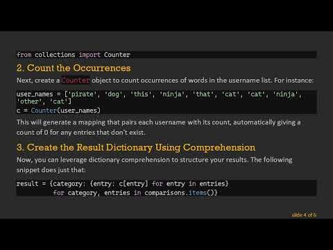 Efficiently Count Words in Usernames with Python's Counter and Comprehensions