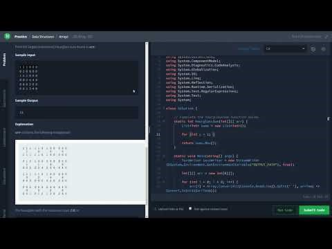 2D Array DS - HackerRank - C#